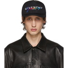 Givenchy Black Embroidered Rainbow Logo Cap