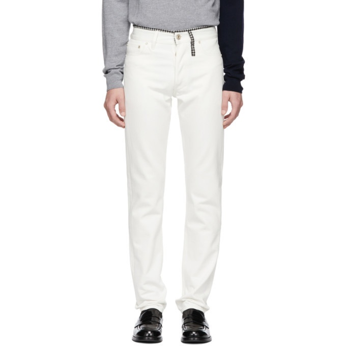 Photo: Band of Outsiders White Check Aspen Regular Fit Jeans