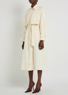 Herno Belted Woven Trench Coat Off White