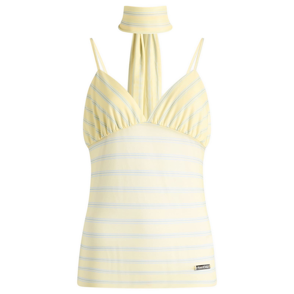 House Of Sunny Women's Striped Mesh Cami Top in Butter