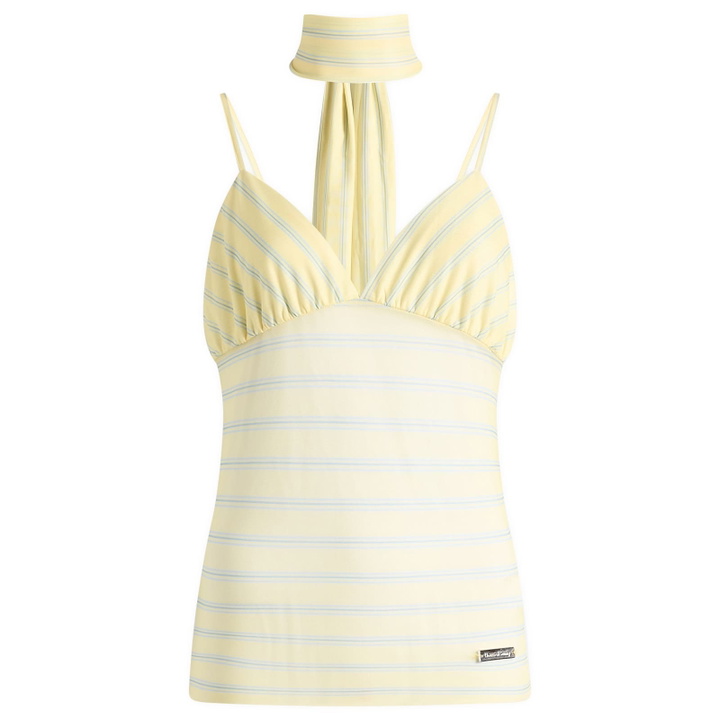 Photo: House Of Sunny Women's Striped Mesh Cami Top in Butter
