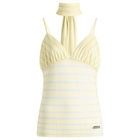 House Of Sunny Women's Striped Mesh Cami Top in Butter