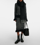 Moncler Logo alpaca and wool-blend scarf