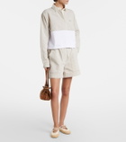 Prada Cotton and linen chambray shorts