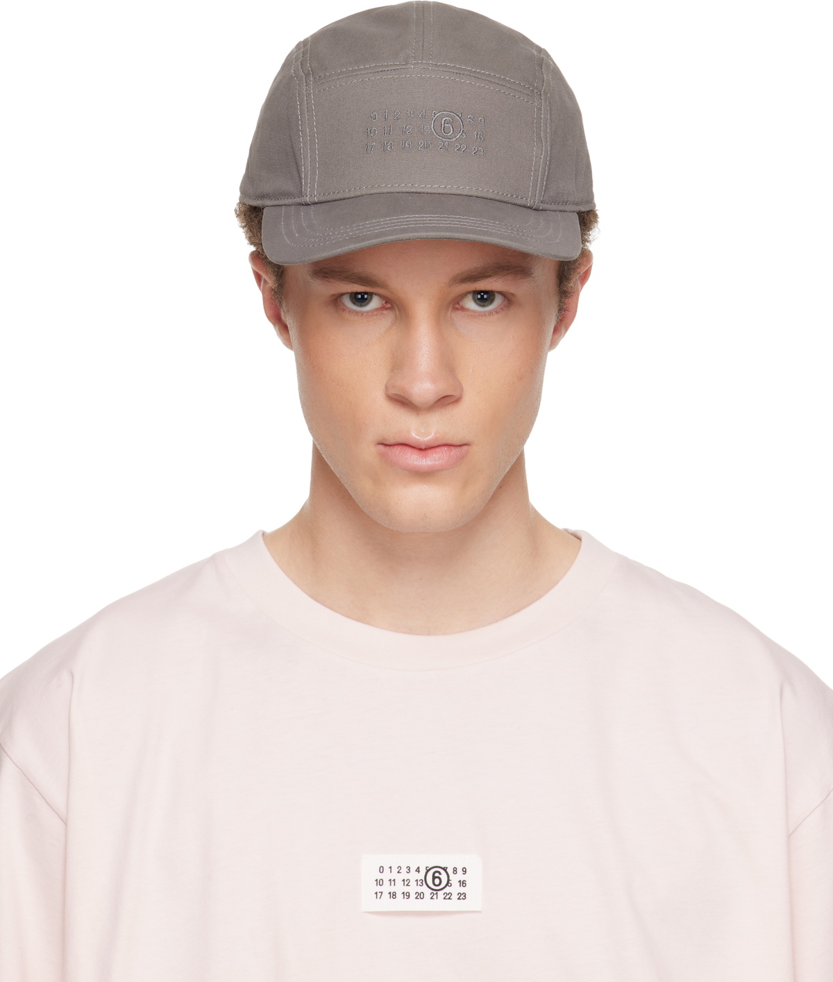 MM6 Maison Margiela Taupe Embroidered Logo Cap