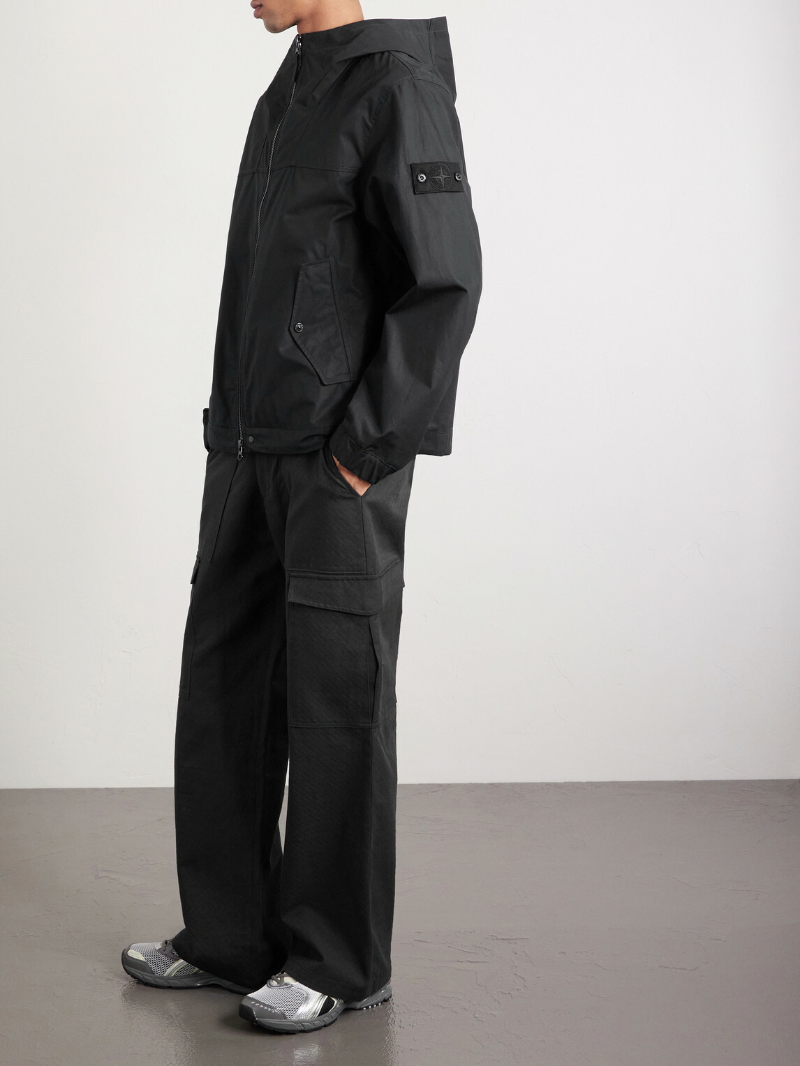 Stone Island - STONE ISLAND GHOST Cotton Hooded Parka - Black