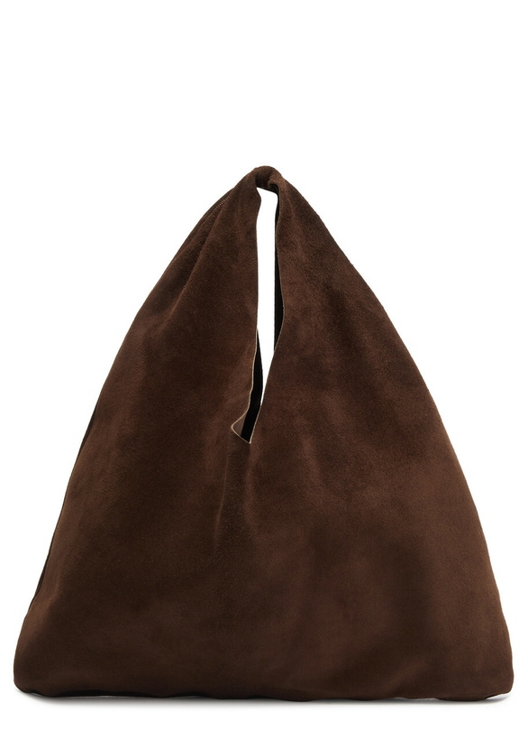 Photo: The Row Bindle Small Suede top Handle bag - Chocolate - One Size