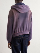 Maison Margiela - Distressed Cotton-Jersey Zip-Up Hoodie - Purple