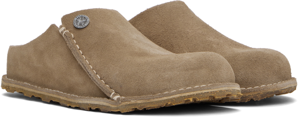 Birkenstock Beige Suede Slip-On Loafers Birkenstock Naples Wrapped Slip-On Clog– On The EDGE main image 3