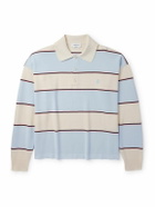 McQueen - Oversized Embroidered Piqué Rugby Shirt - Blue