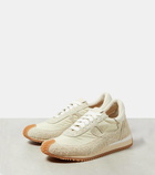 Loewe Flow Runner suede-trimmed sneakers