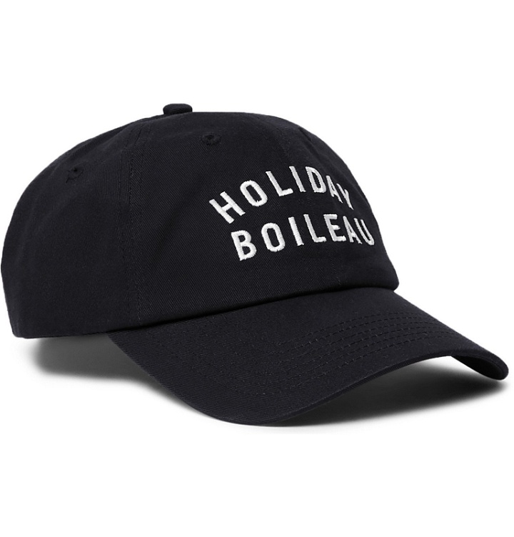 Photo: Holiday Boileau - Logo-Embroidered Cotton-Twill Baseball Cap - Blue