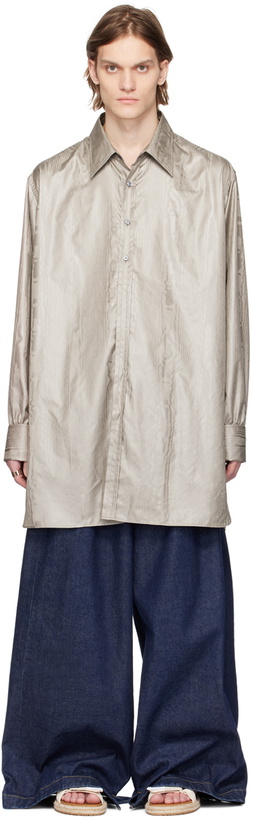 Photo: Maison Margiela Taupe Striped Shirt