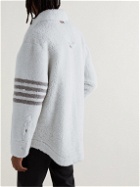 Thom Browne - Oversized Striped Shearling Jacket - White