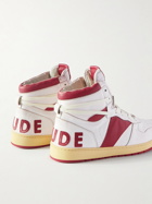Rhude - Rhecess Distressed Leather High-Top Sneakers - White