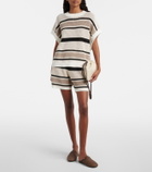 Brunello Cucinelli Open-knit striped cotton top