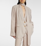 Acne Studios Checked scarf-detail blazer