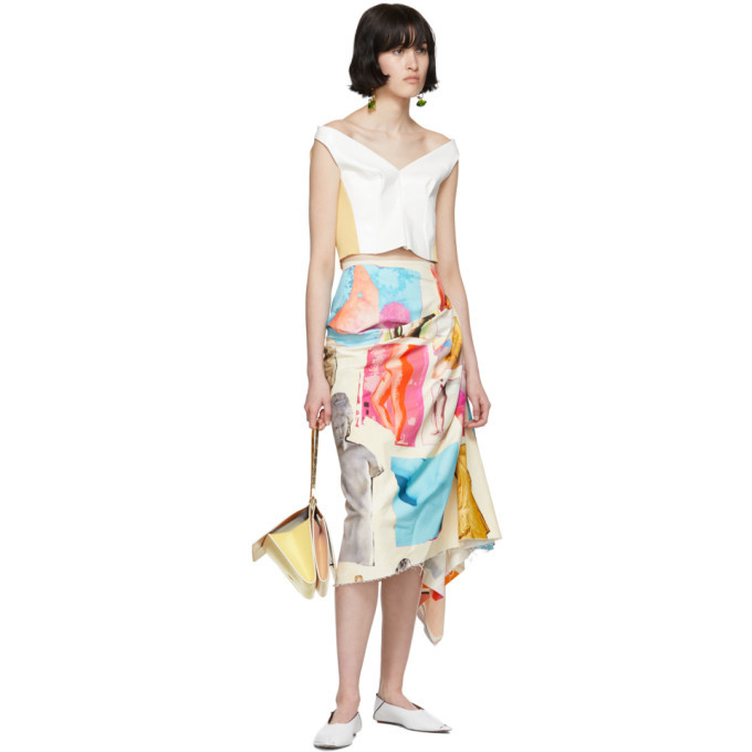 Marni Off-White Tulip Venere Print Skirt Marni