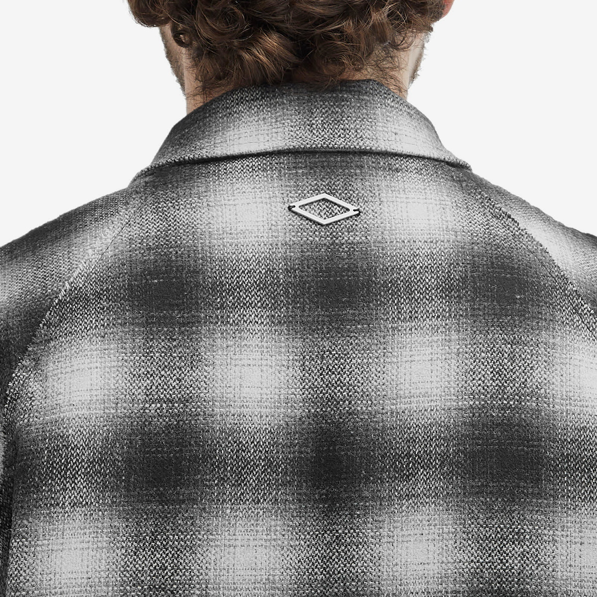 Han Kjobenhavn Men's Padded Check Overshirt in Dark Grey