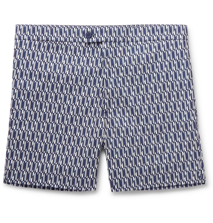 Photo: Odyssee - Eluard Slim-Fit Short-Length Printed Swim Shorts - Blue