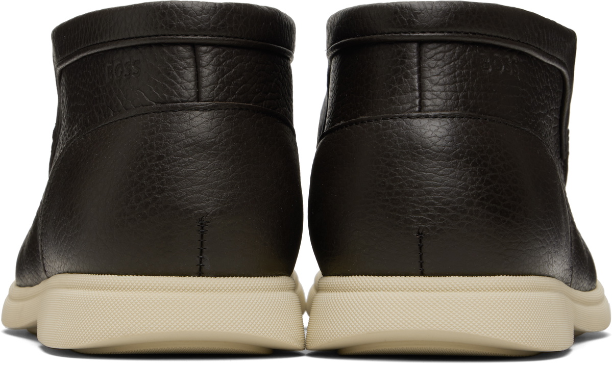 BOSS Brown Tumbled Leather Desert Boots