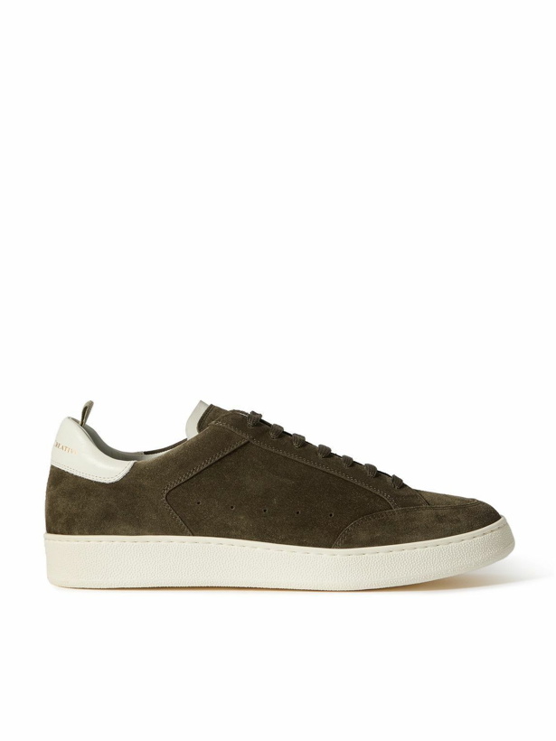 Photo: Officine Creative - The Dime Leather-Trimmed Suede Sneakers - Brown