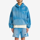 Cole Buxton Men's 1992 Distressed Hoodie in Washed Blue
