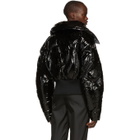Chen Peng Black PU Down Banana Puffer
