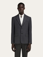 Ferragamo Mens Single-breasted pure wool blazer in Grey