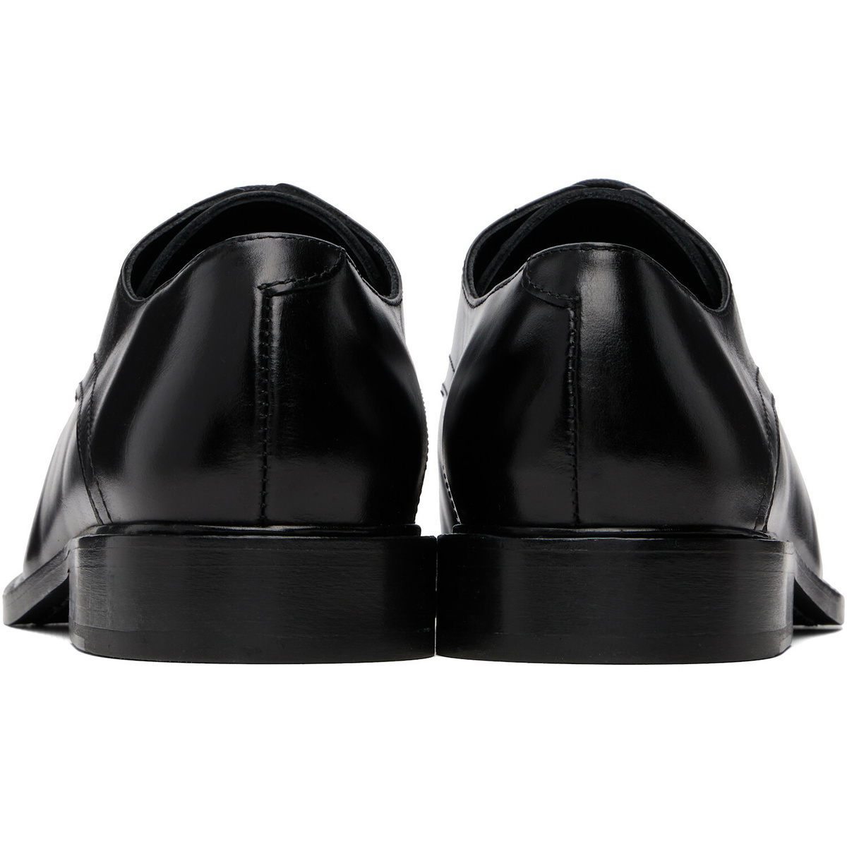 Stefan Cooke Black Slashed Square Toe Derbys