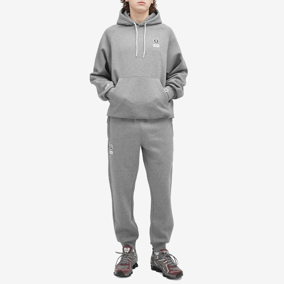 Men's AAPE Now Camo Badge Hoody in Heather Grey