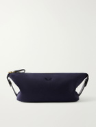 Bennett Winch - Leather-Trimmed Cotton-Twill Wash Bag - Blue