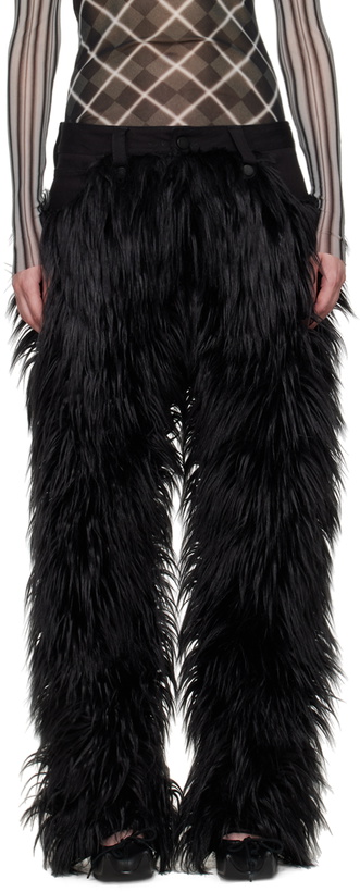 Photo: Paula Canovas Del Vas Black Faux-Fur Jeans