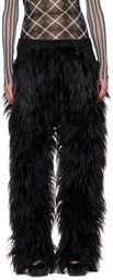 Paula Canovas Del Vas Black Faux-Fur Jeans