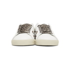 Saint Laurent White and Leopard Court Classic Star Sneakers