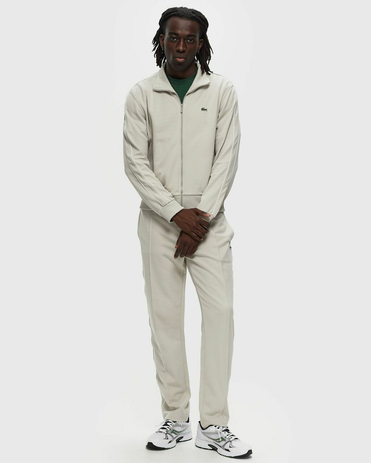 Lacoste Paris Piqué Track Jacket Beige Track Jackets Lacoste