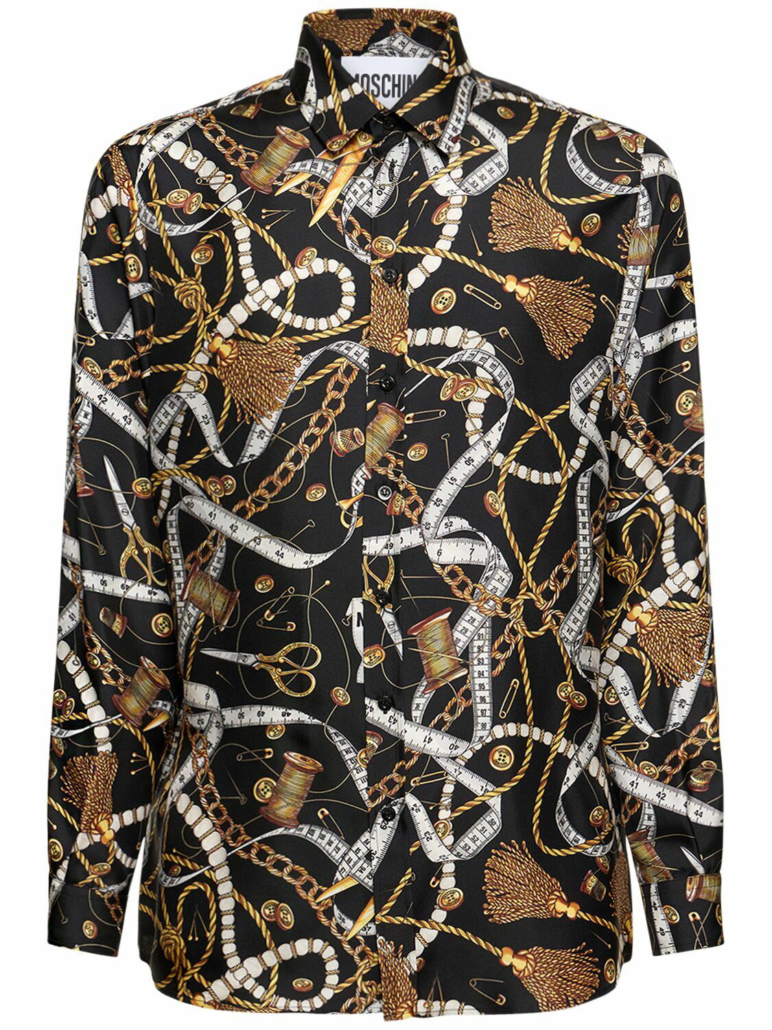 MOSCHINO - Scarf Print Silk Twill Shirt Moschino