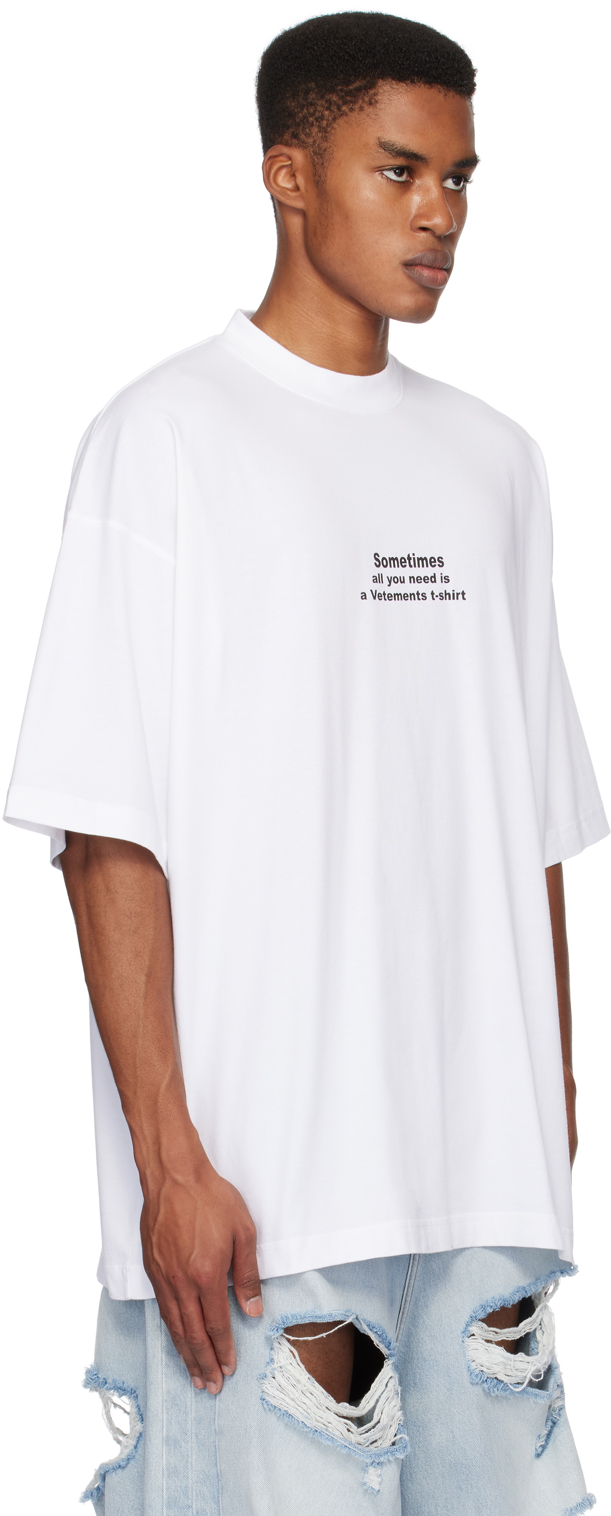 VETEMENTS White 'All You Need' Oversized T-shirt Vetements