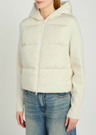 Canada Goose Hybridge Hooded Shell and Wool-blend Jacket White