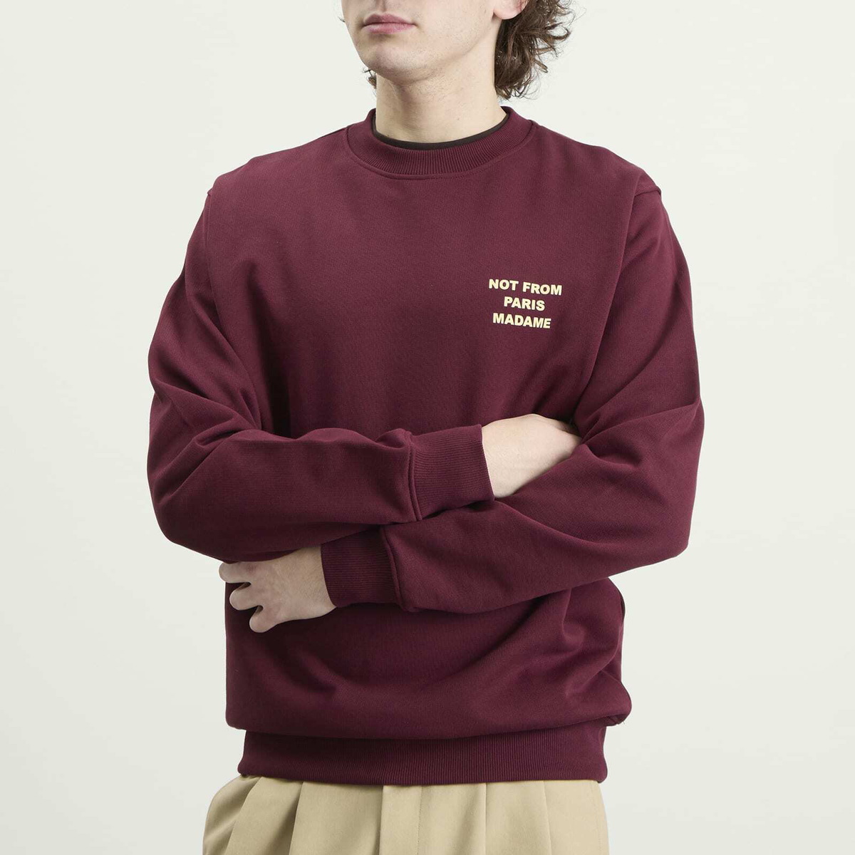 Drôle de Monsieur Men's Drole De Monsieur Slogan Sweatshirt in Wine