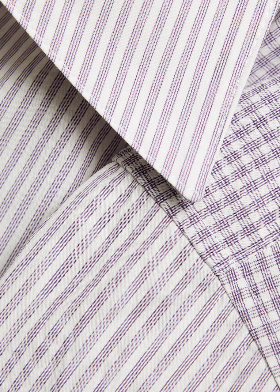 B Sides Ramona Printed Cotton-poplin Shirt Light Purple