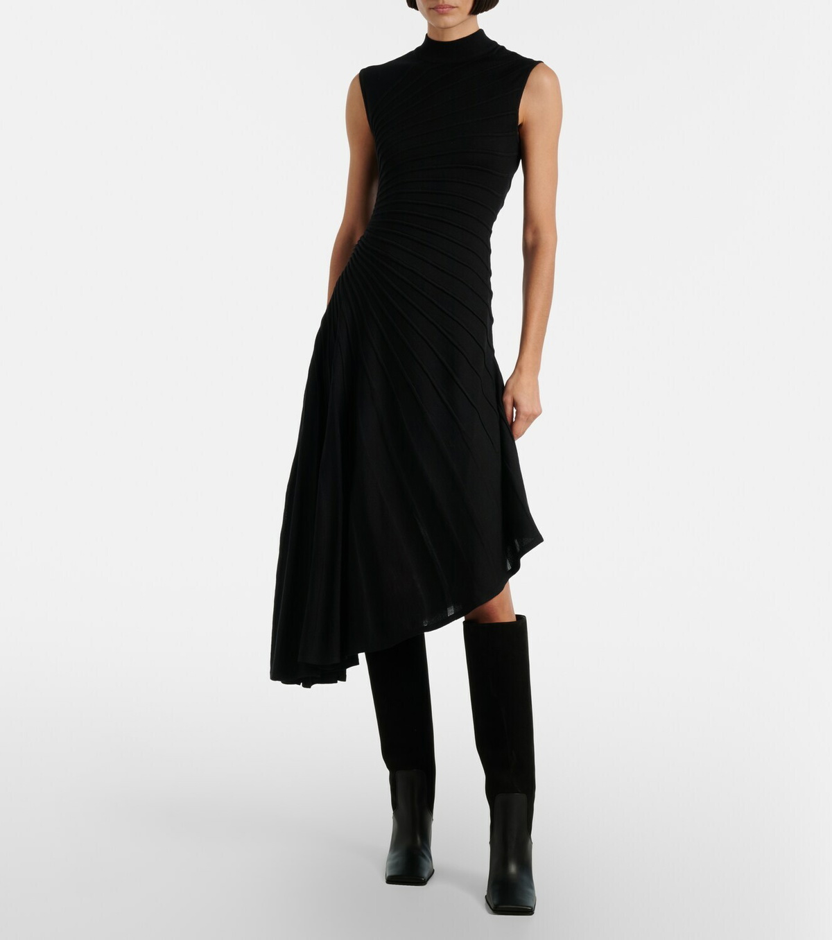 Alaïa 90 leather and suede knee-high boots