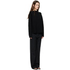 St. Agni Black Milano Knit Scarf Sweater