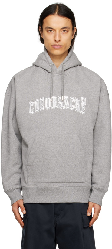 Photo: AMI Paris Gray 'Cœur Sacré' Hoodie