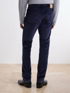 Canali - Tapered Cotton-Blend Corduroy Trousers - Blue