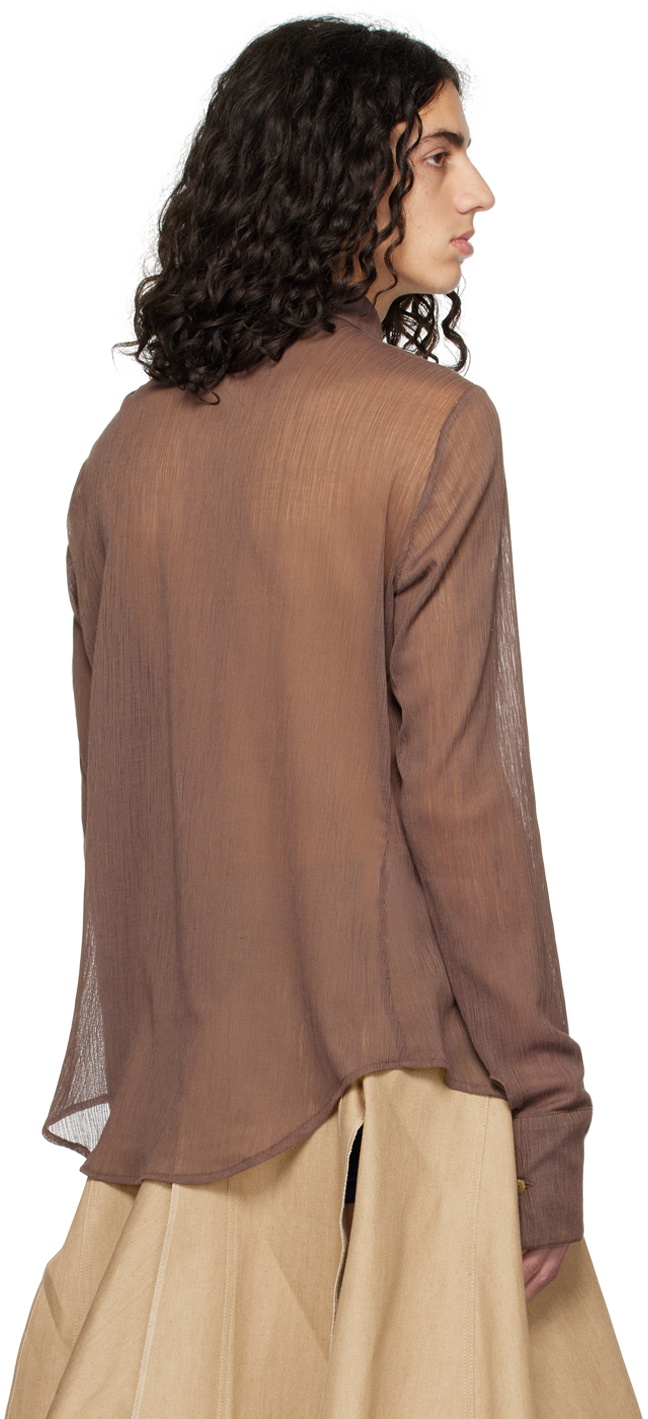 Ludovic de Saint Sernin Brown Slim Shirt