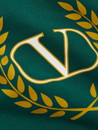 Valentino - Logo-Print Cotton-Jersey Hoodie - Green