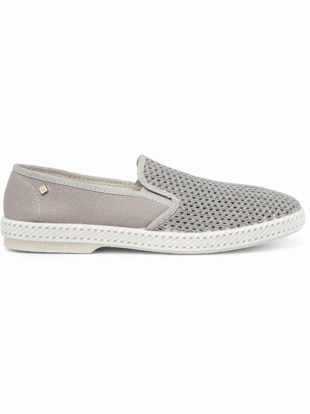 Photo: RIVIERAS - Cotton-Mesh and Canvas Espadrilles - Gray