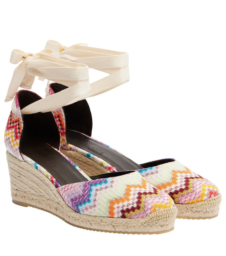 Photo: Missoni Eva 60 Zigzag lamé espadrille wedges
