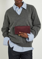 Metier Small Suede Jewellery Pouch - Burgundy - One Size